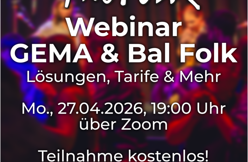 Webinar zum Thema GEMA & Balfolk